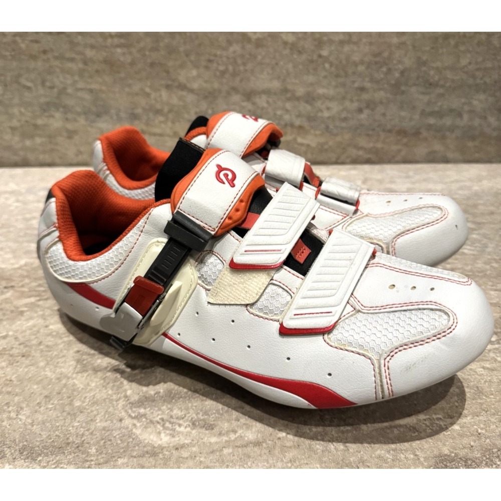 Peloton Men's Cycling Biking‎ Shoes White and Orange Size 10 (44)